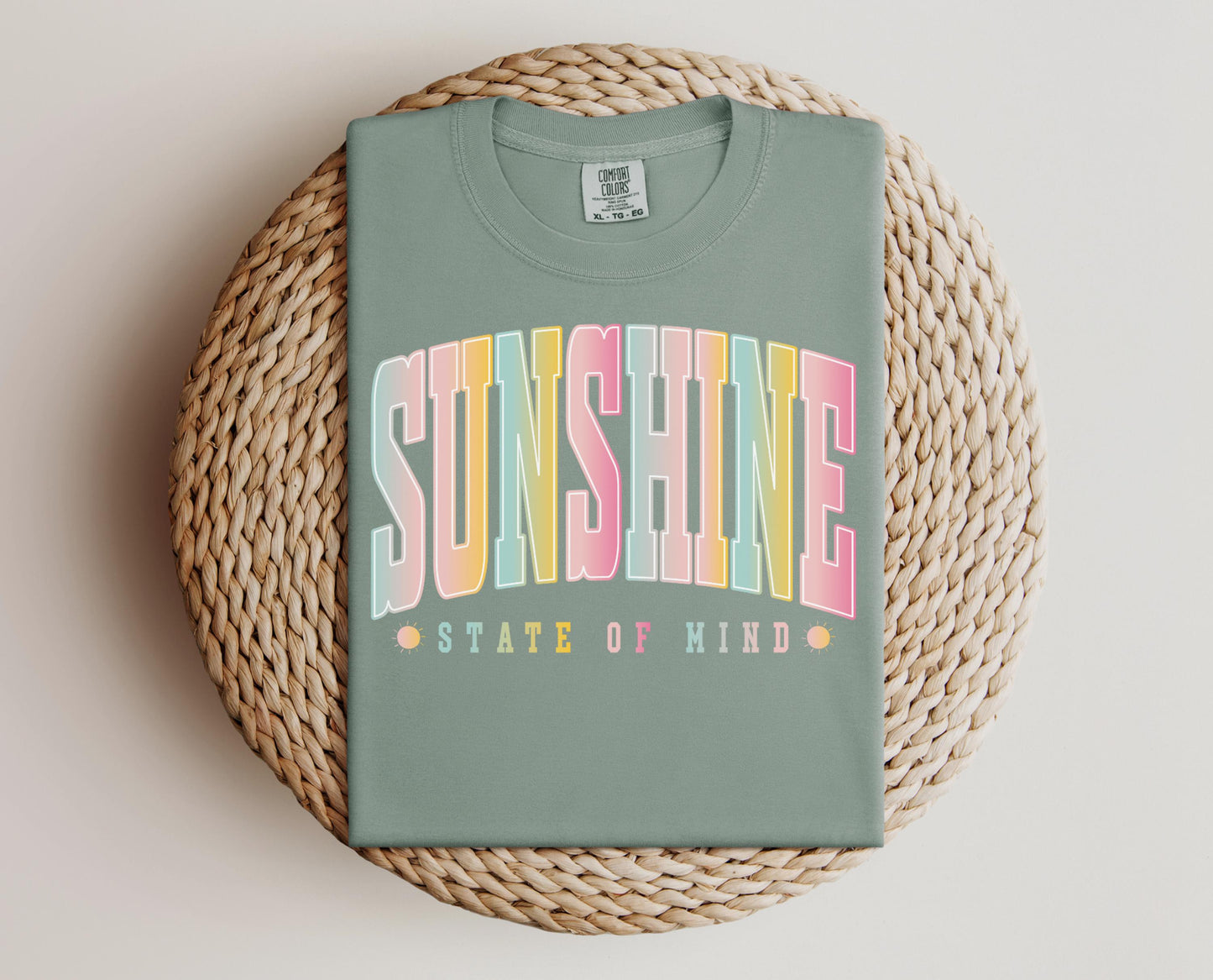 Sunshine on my mind T-shirt on Comfort Colors Bay, women's, summer, neon, fun