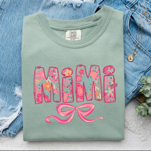 Floral MIMI T-shirt on Comfort Colors Bay