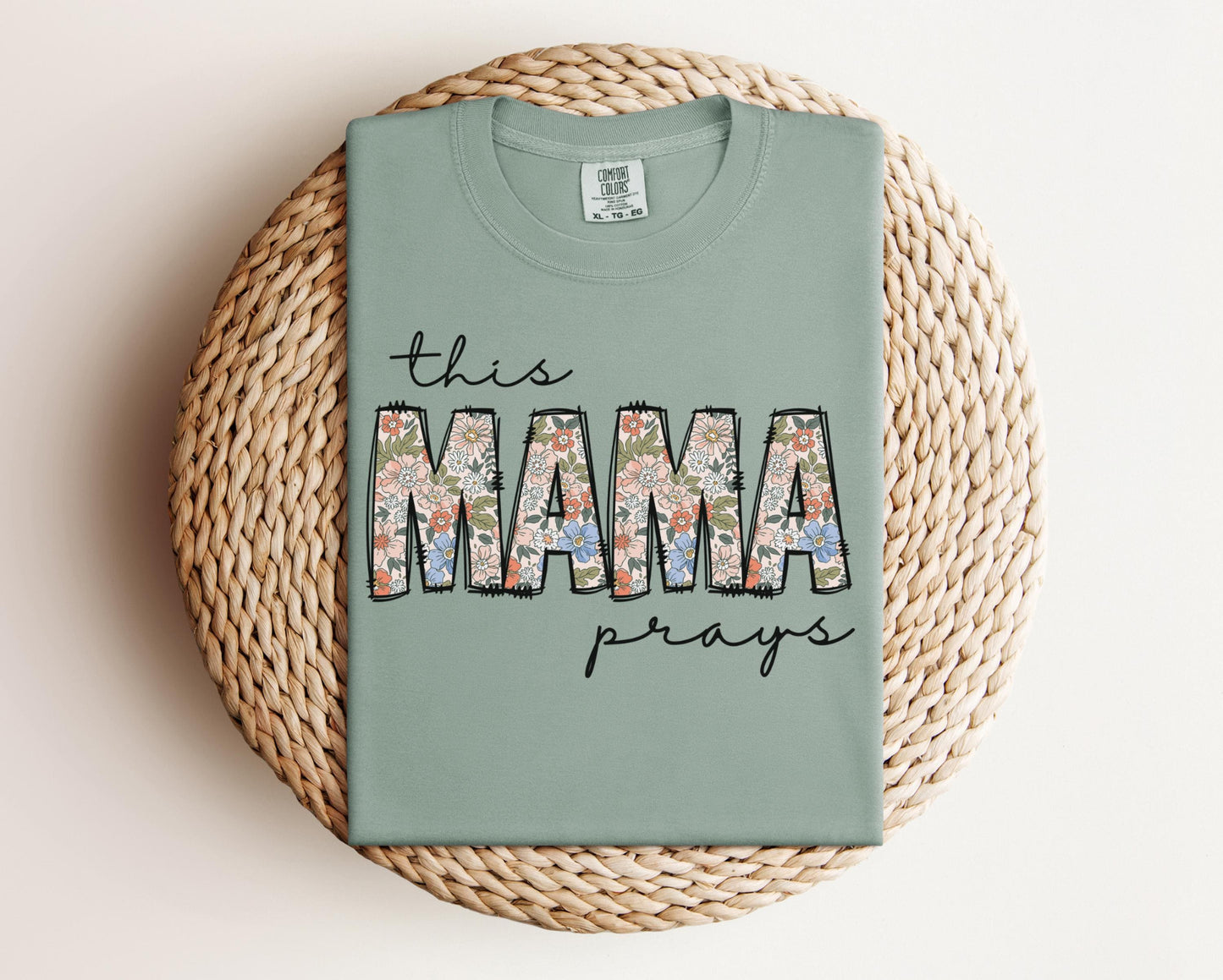 This Mama Prays T-shirt on Comfort Colors Bay, women's, summer, lake, fun
