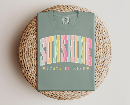 Sunshine on my mind T-shirt on Comfort Colors Bay, women's, summer, neon, fun