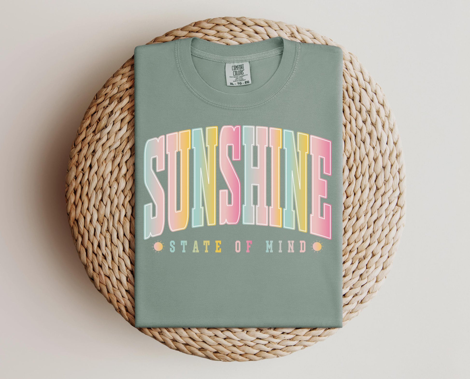 Sunshine on my mind T-shirt on Comfort Colors Bay, women's, summer, neon, fun