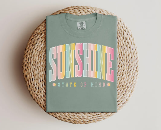Sunshine on my mind T-shirt on Comfort Colors Bay, women's, summer, neon, fun