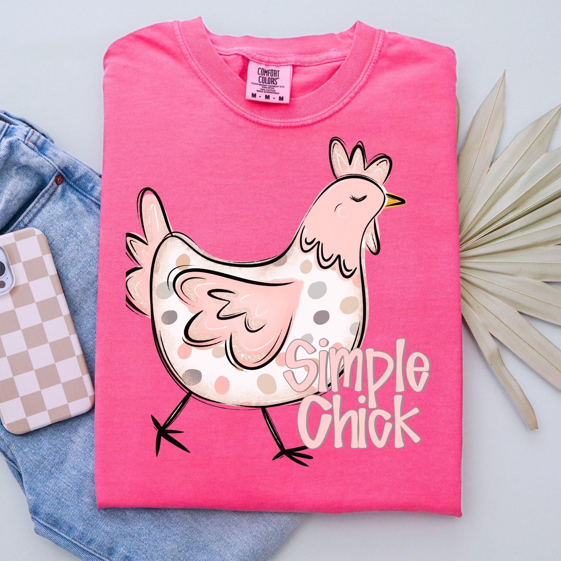 Simple Chick T-shirt, Comfort Colors Crunchberry, Homestead