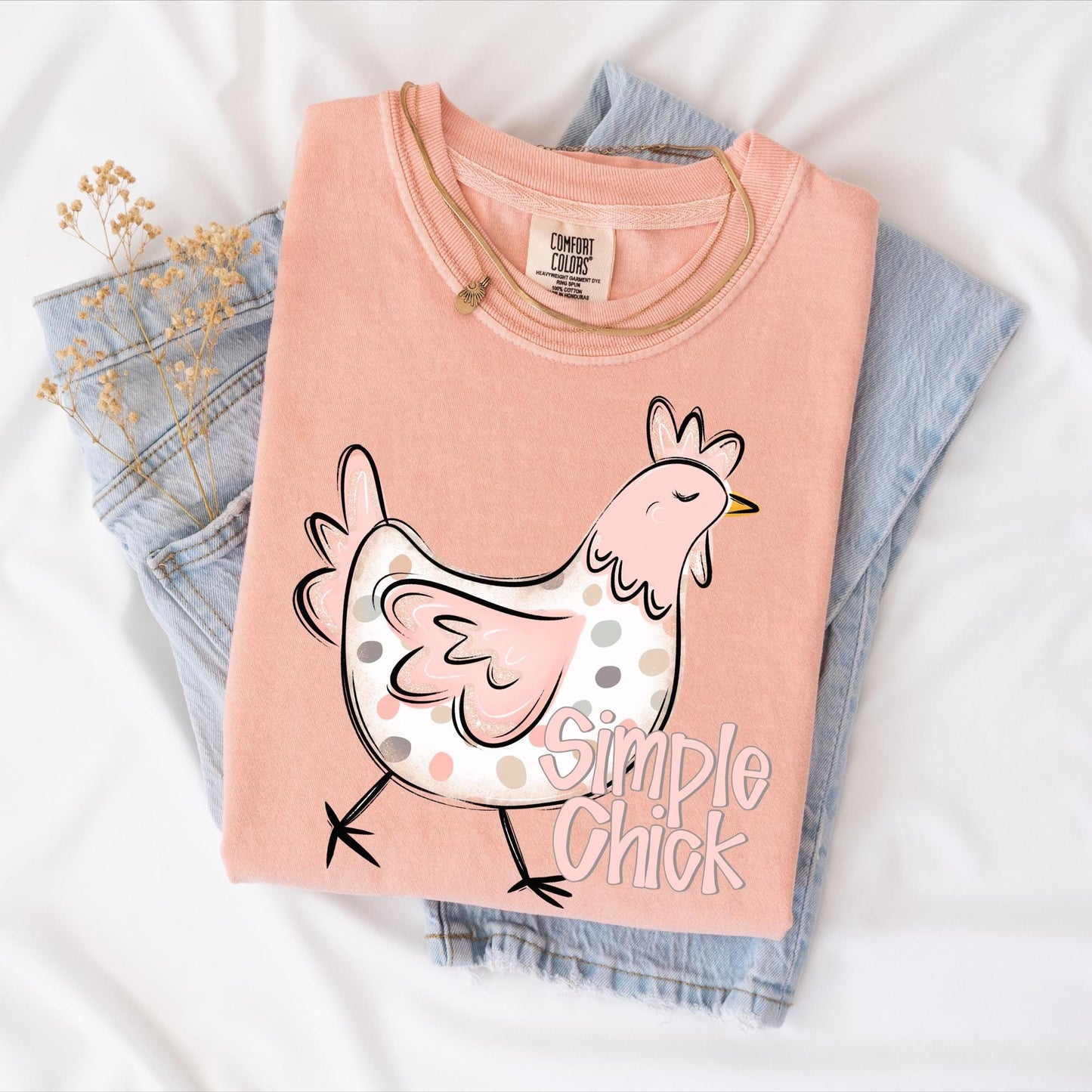 Simple Chick T-shirt, Comfort Colors Peachy, Homestead