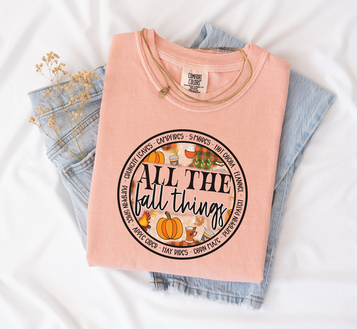 All The FALL Things, leaves, smores, hay rides, women's shirt