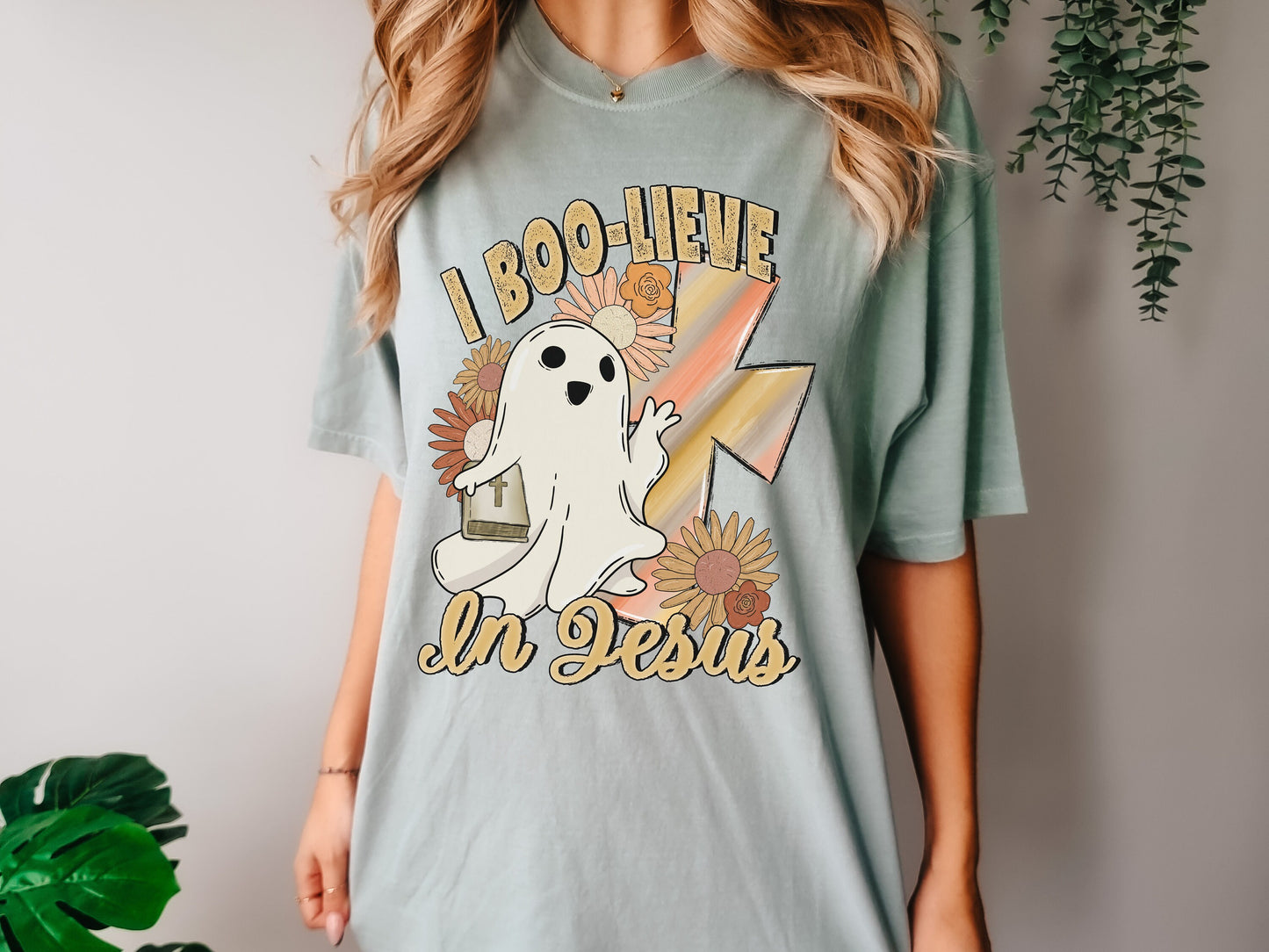 Comfort Colors, Women's Tshirt, Christian, Jesus, Halloween, Ghost