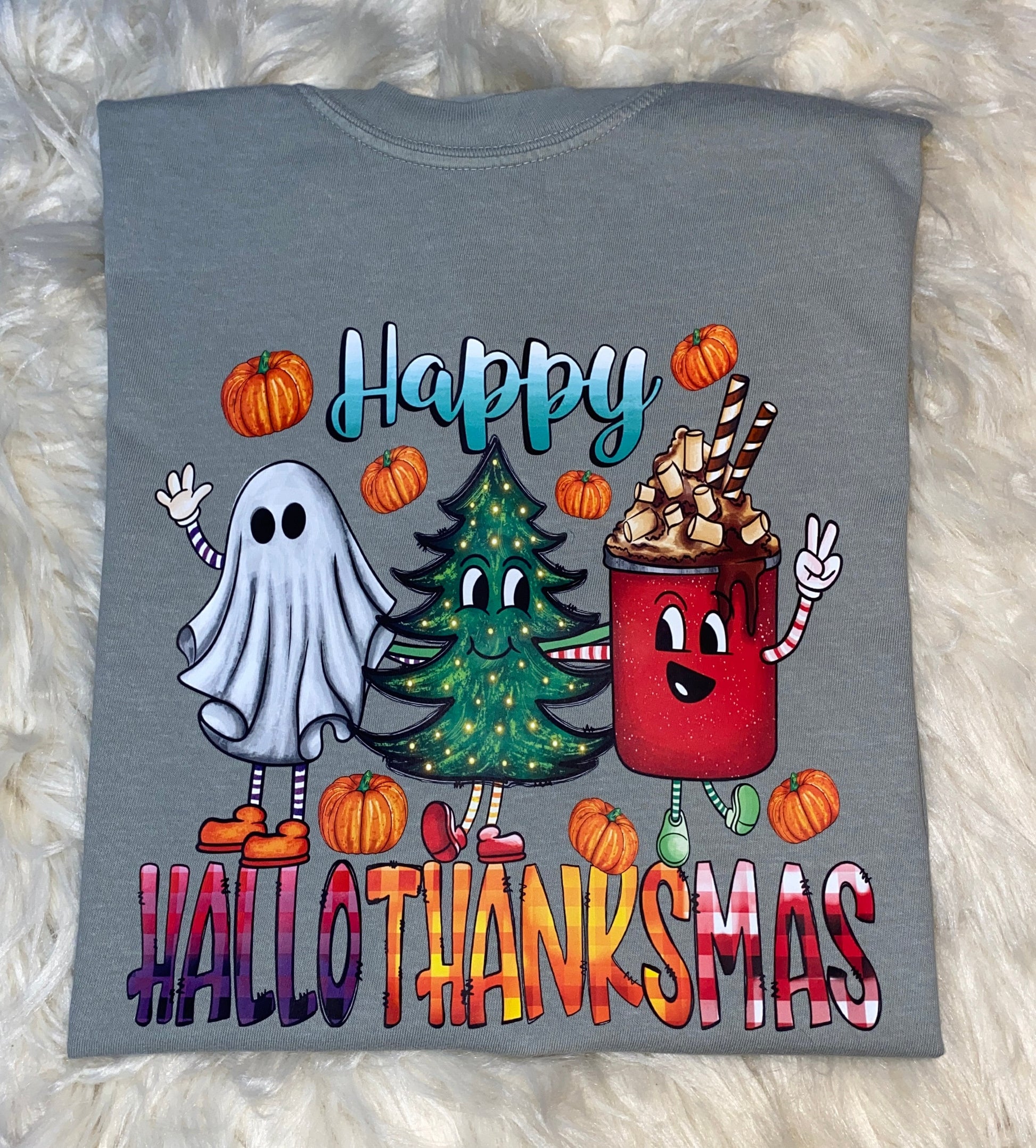 Comfort Colors, Women's Tshirt, Fall Shirt, Hallothanksmas, Holidays