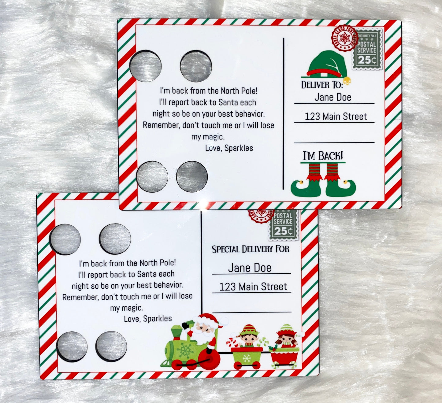 Elf on the Shelf Post Cards, Welcome Back, Elf Arrival