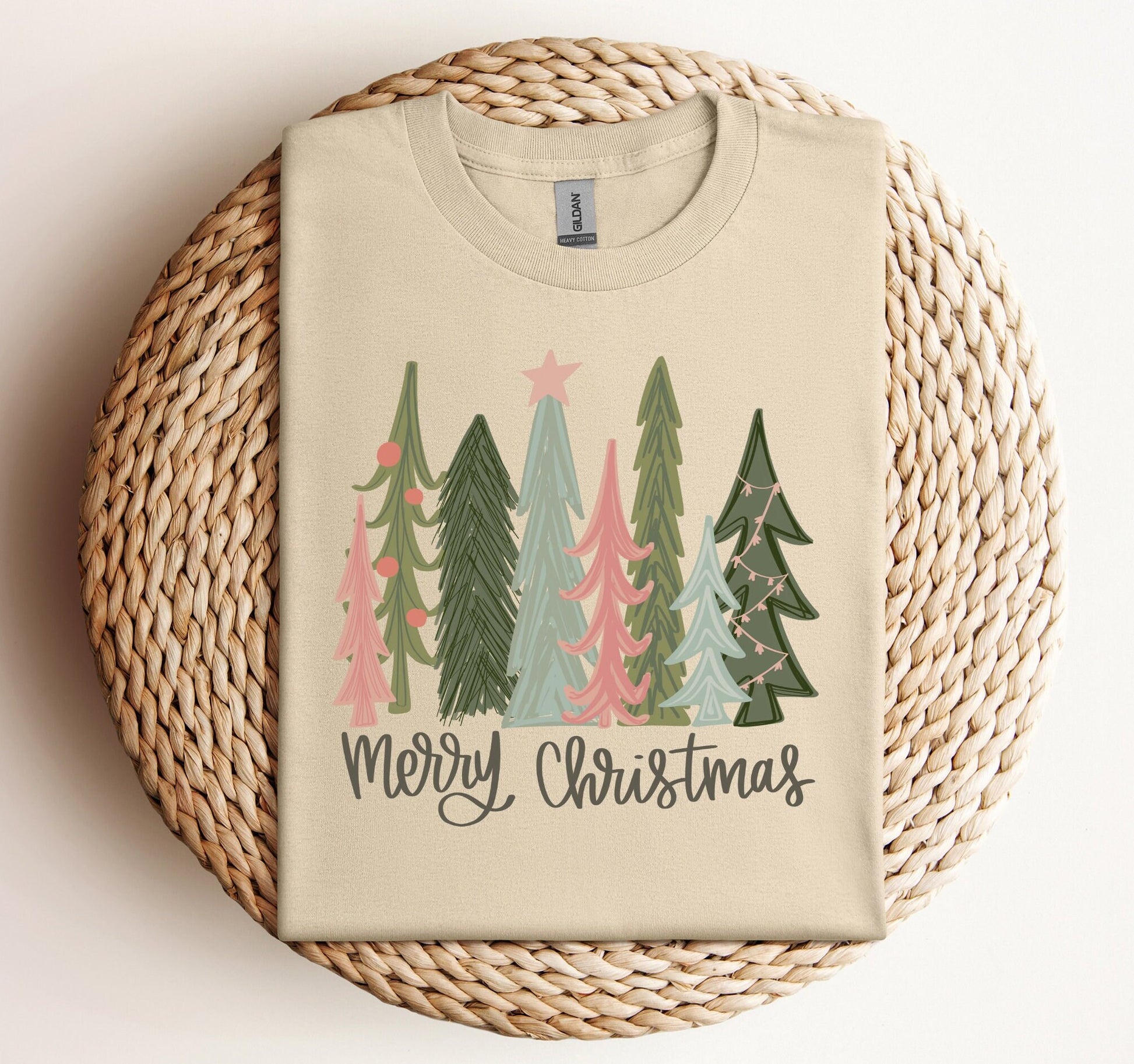 Merry Christmas Shirt, Watercolor Design, Christmas T-Shirt, Long/Short Sleeve