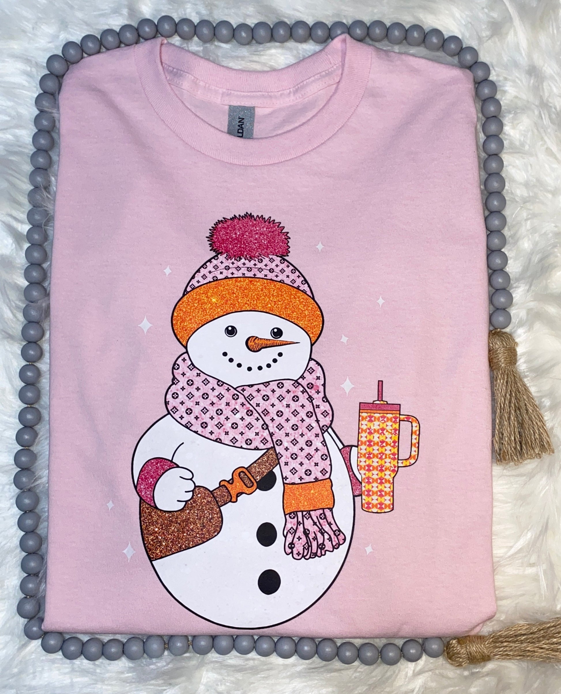 Boujee Snowman T-shirt, preppy christmas, cute christmas shirt