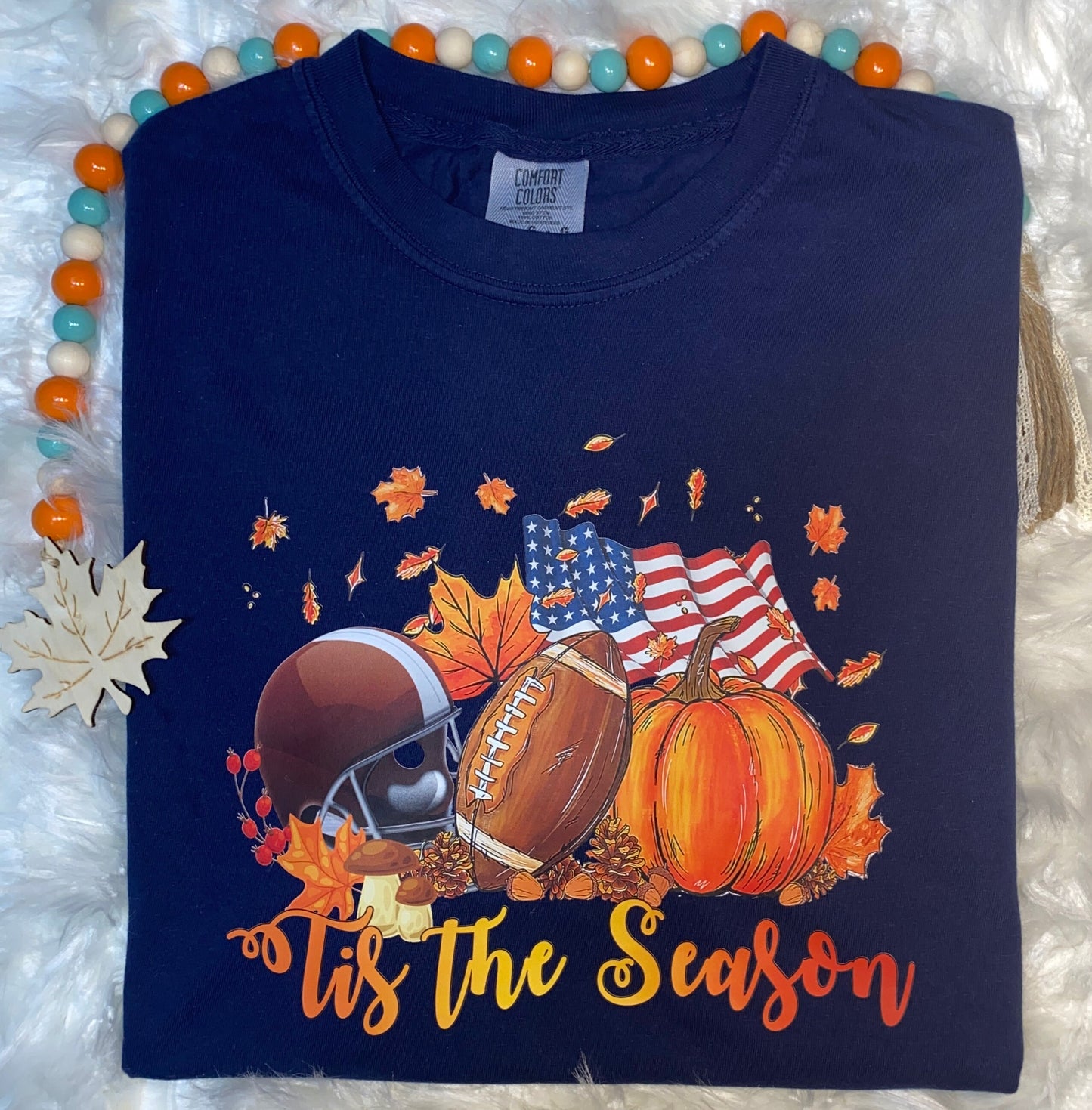 Comfort Colors, T-shirt, Fall, Football, Pumpkin, American, Tis the season, Fall Shirt, Trendy